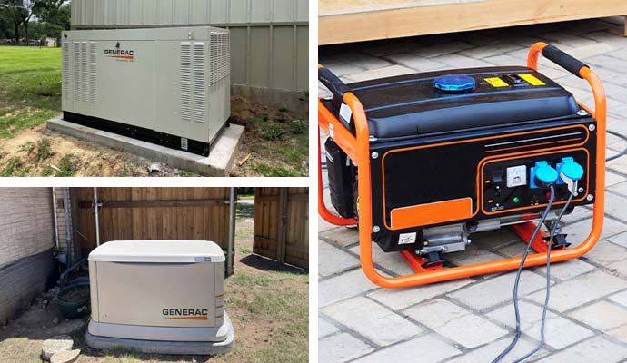 Collage of different types of generators