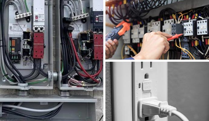 Collage of various electrical services.