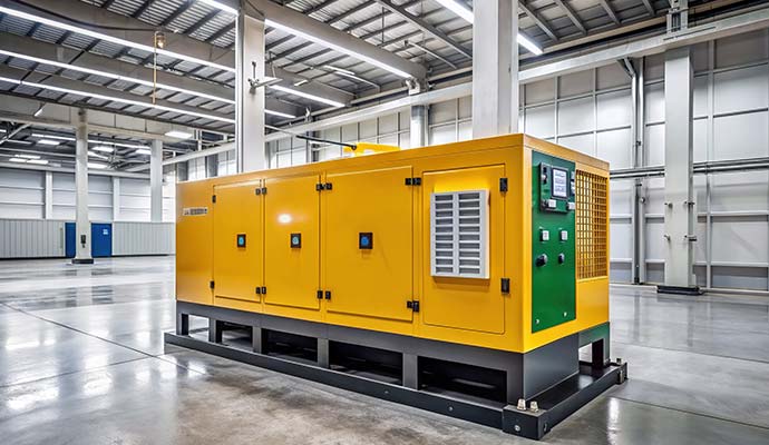 Commercial standby generator in industrial facility