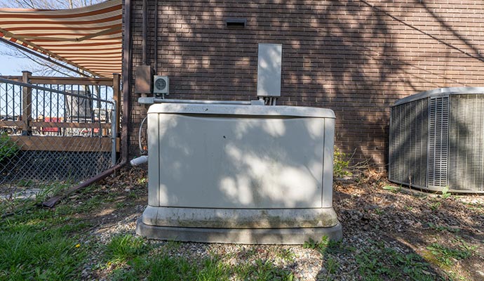 Residential generator with dirt buildup