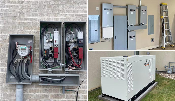 Installed electrical panels and generator