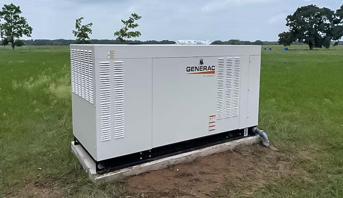 Generac generator installed in a field