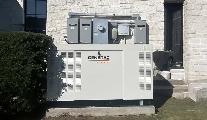 Generac generator installed near electrical panels