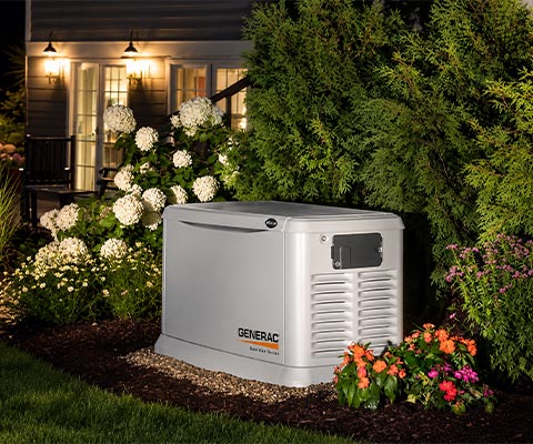 Generac generator installed outside of the house