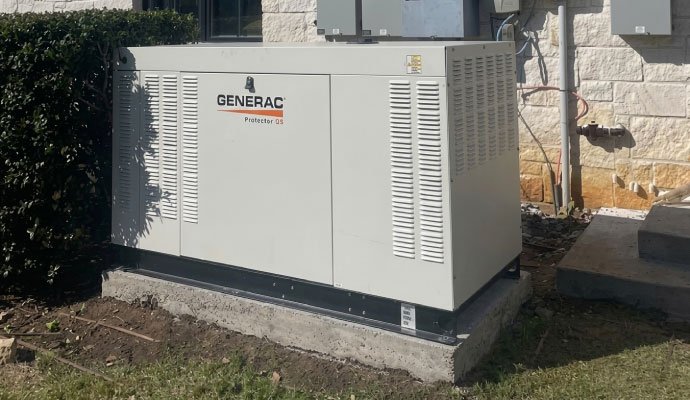 Generac generator installed outside