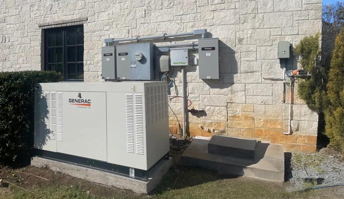 Generator and electric panel installed