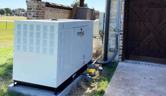 Generac industrial standby generator installed on a concrete pad