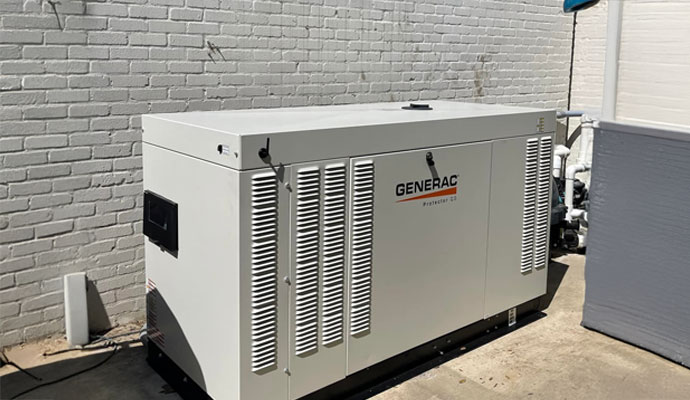 Generac white standby generator