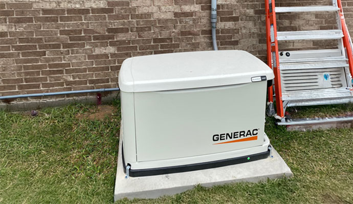 White generac generator installed