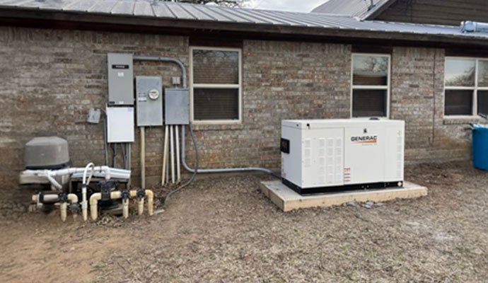 White Generac Protector Series standby generator