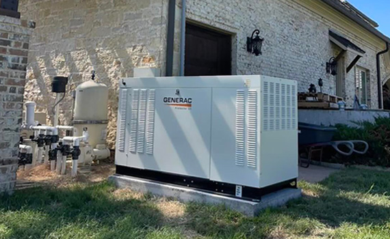 A generator installed in front of house