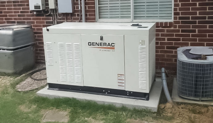 Generac generator installed next to air conditioner