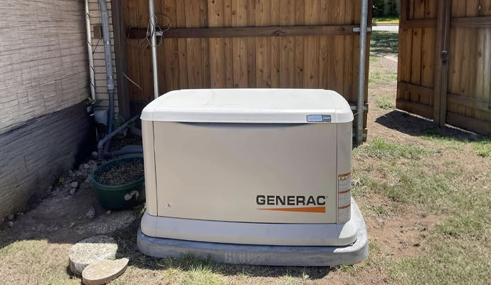 Generac generator installed outside
