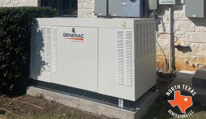 Generator installed outdoors at home.