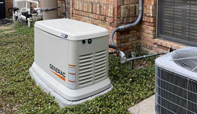 Installed backup generator residential home