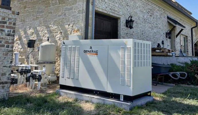 installed generator in residential area