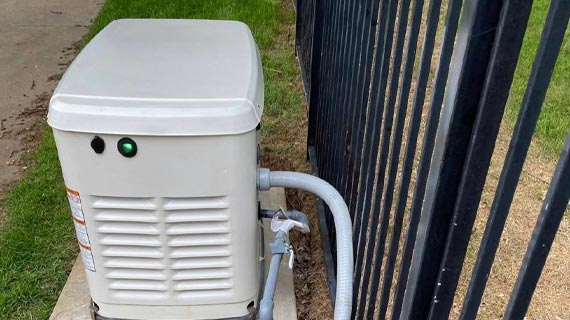 installed generator outside house