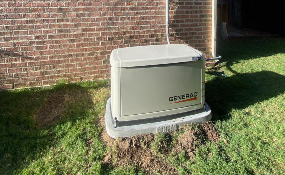 installed generator outside of house