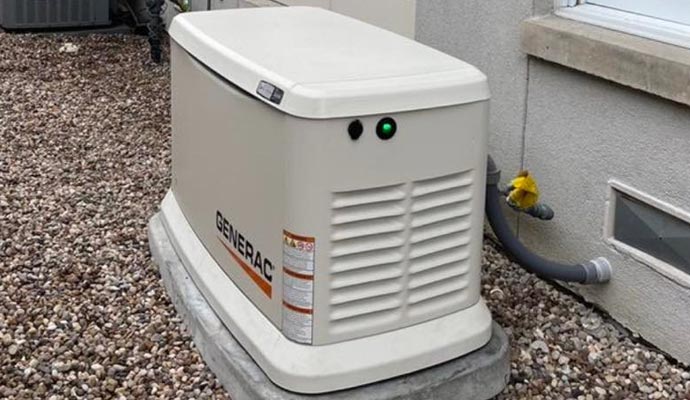 Installed outdoor backup generator