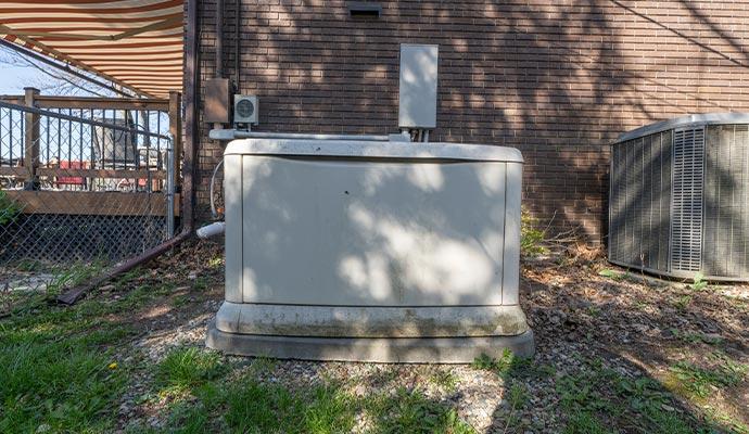 Installed outdoor generator for home