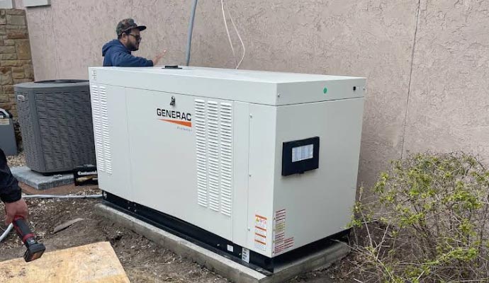 Outdoor backup generator maintenance service
