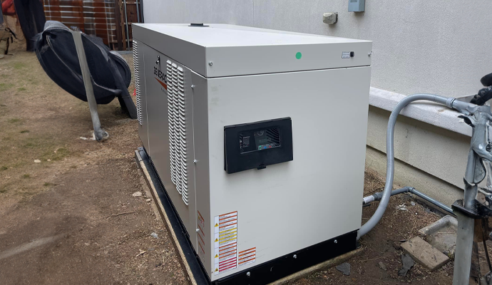 Installed power backup generator outdoor