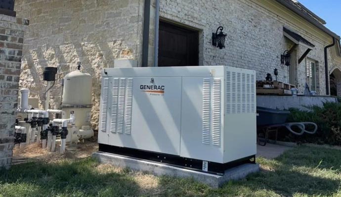 Power backup generator installed in residential property