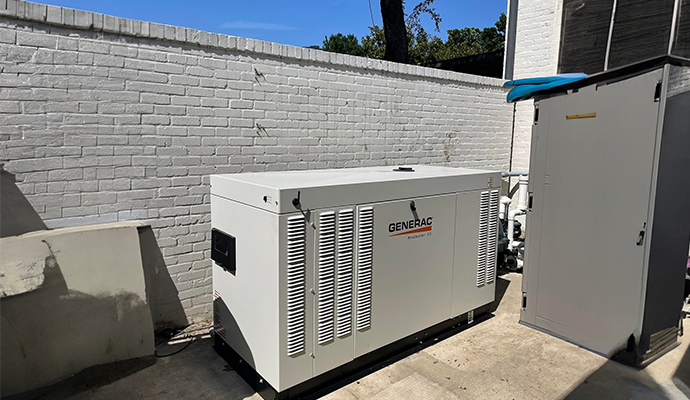 Power backup and generator installed outside