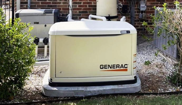 Residential Generac generator installed outdoors