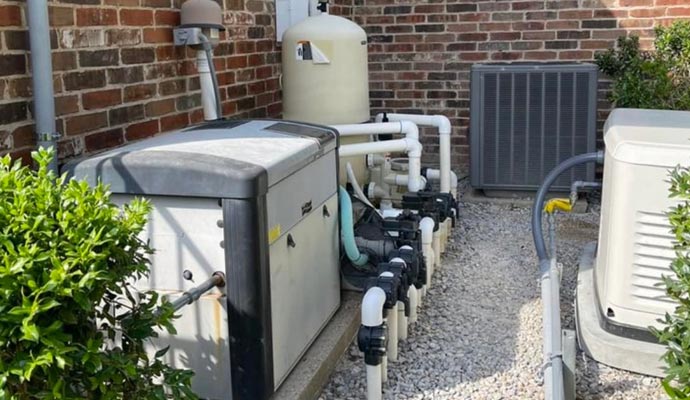 Residential generator equipment setup