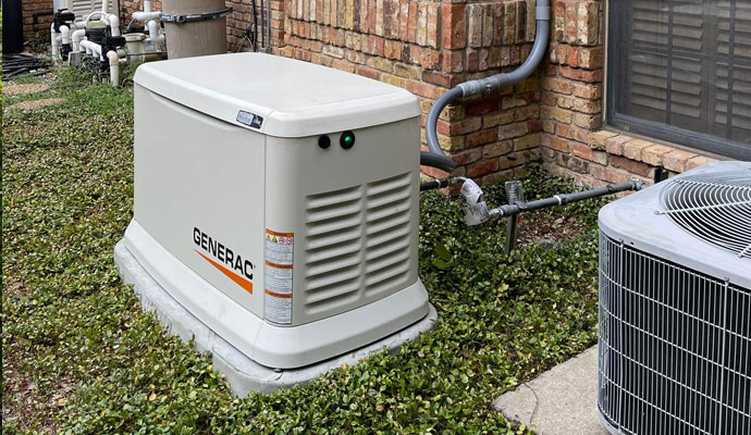 Residential standby generator installed