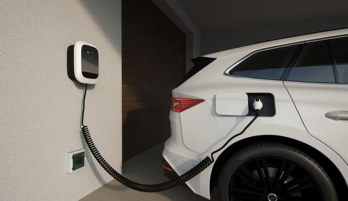 EV charger white vehicle