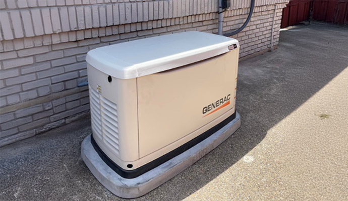 White generac generator installed