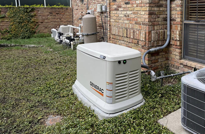 installed standby generator outside of the home 