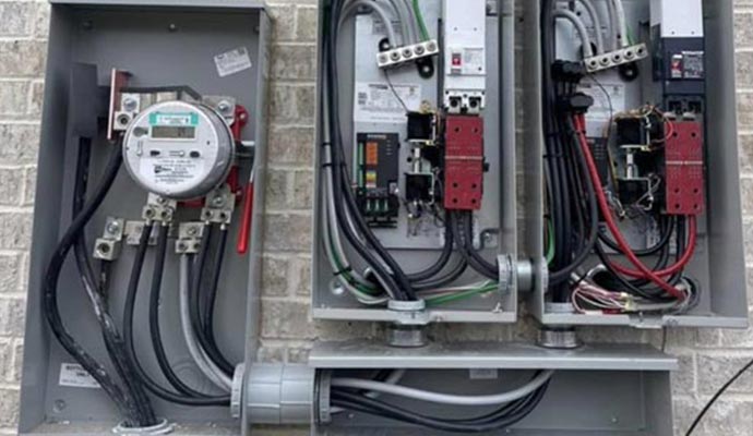 Surge protector installed on the wall